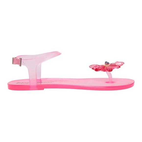 Betsey Johnson Women Pink Clear Jelly Flower Tabby Summer Flat Sandals Size US 7 - Picture 3 of 5